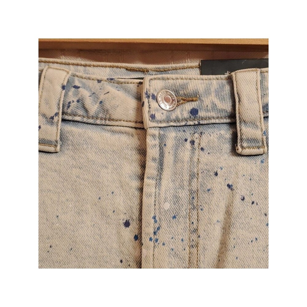 Wild Fable Shorts Womens Size 0 Light Blue Carpenter Art Splatter Paint - Picture 14 of 16